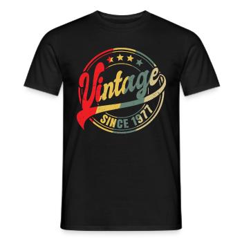 Millésime depuis 1977 Cadeau 46ème anniversaire - T-shirt homme - noir - Devant - AI Model Male 178 light (178cm)