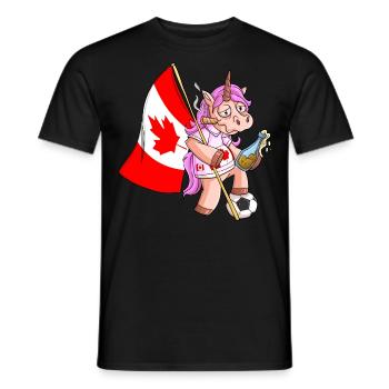 Kanada Party Einhorn - Männer T-Shirt - Schwarz - Vorne - AI Model Male 178 light (178cm)