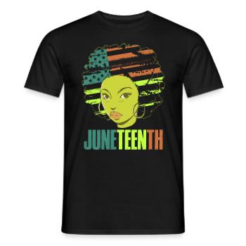 Celebrate Juneteenth USA Amerika Afrikanische Frau - Männer T-Shirt - Schwarz - Vorne - AI Model Male 178 light (178cm)