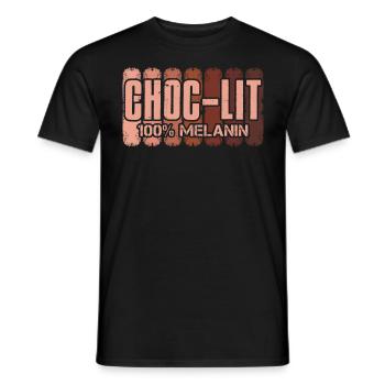 Choc-Lit Melanin Chocolate African Woman - Men's T-Shirt - black - Front - AI Model Male 178 light (178cm)