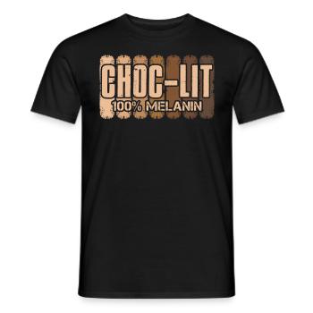 Choc-Lit Melanin Chocolate African Woman - Men's T-Shirt - black - Front - AI Model Male 178 light (178cm)