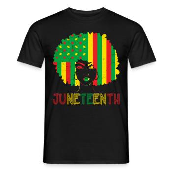 Juneteenth Independence America African Woman - Men's T-Shirt - black - Front - AI Model Male 178 light (178cm)