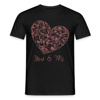 Herz - Männer T-Shirt - Schwarz - Vorne - AI Model Male 178 light (178cm)