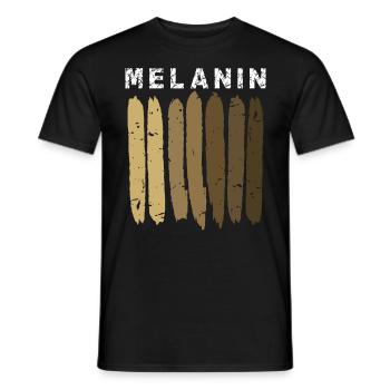 Mélanine couleur peau foncée 100 % mélanine Afrique - T-shirt homme - noir - Devant - AI Model Male 178 light (178cm)