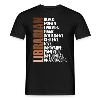 Librarian Black History African Woman - Men's T-Shirt - black - Front - AI Model Male 178 light (178cm)