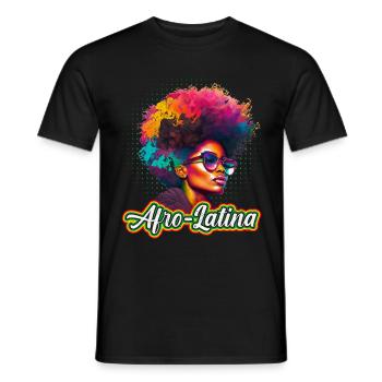 Afro Haare Afro Latina Afrikanische Frau - Männer T-Shirt - Schwarz - Vorne - AI Model Male 178 light (178cm)