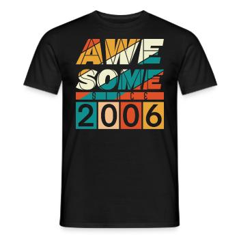 2006 Né 18e anniversaire Année de naissance Millésime - T-shirt homme - noir - Devant - AI Model Male 178 light (178cm)