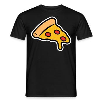 Idée cadeau de dessin de pizza - T-shirt homme - noir - Devant - AI Model Male 178 light (178cm)