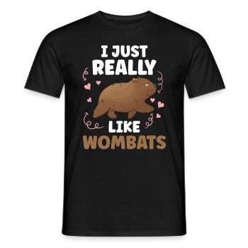 J’aime bien le Wombat marsupial de Wombat - T-shirt homme - noir - Devant - AI Model Male 178 light (178cm)