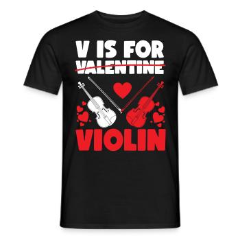 Violin Violinist Valentines Day V - Männer T-Shirt - Schwarz - Vorne - AI Model Male 178 light (178cm)