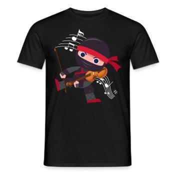 Violin Violinist Ninja Violin - Männer T-Shirt - Schwarz - Vorne - AI Model Male 178 light (178cm)
