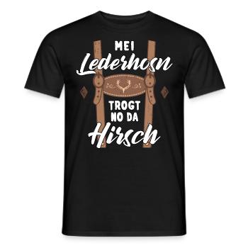 Mei Lederhose T-Shirt Herren Trachtenshirt Tracht - Männer T-Shirt - Schwarz - Vorne - AI Model Male 178 light (178cm)