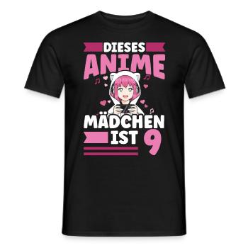 diese Anime mädchen ist 9 - Kawaii Otaku Manga - Männer T-Shirt - Schwarz - Vorne - AI Model Male 178 light (178cm)
