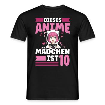 diese Anime mädchen ist 10 - Kawaii Otaku Manga - Männer T-Shirt - Schwarz - Vorne - AI Model Male 178 light (178cm)