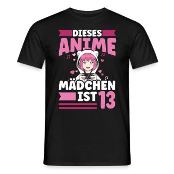 diese Anime mädchen ist 13 - Kawaii Otaku Manga - Männer T-Shirt - Schwarz - Vorne - AI Model Male 178 light (178cm)