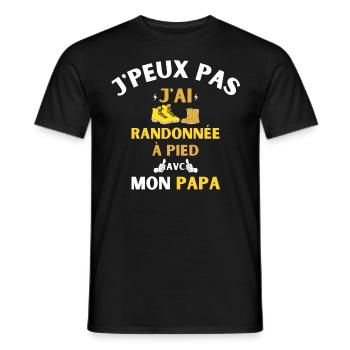 J'Peux Pas J'Ai Randonnée à pied avec mon papa - T-shirt homme - noir - Devant - AI Model Male 178 light (178cm)