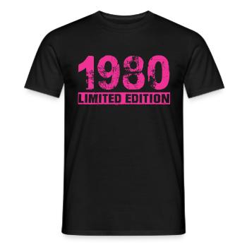 Édition limitée 1980 - T-shirt homme - noir - Devant - AI Model Male 178 light (178cm)