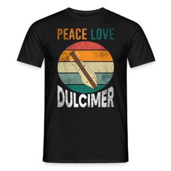 Dulcimer instrument string music - Men's T-Shirt - black - Front - AI Model Male 178 light (178cm)
