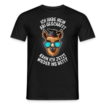 Abi geschafft kann ich jetzt wieder ins Bett? - Männer T-Shirt - Schwarz - Vorne - AI Model Male 178 light (178cm)