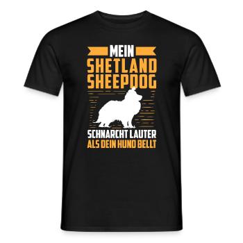 Shetland Sheepdog schnarcht britischer Sheepdog - Männer T-Shirt - Schwarz - Vorne - AI Model Male 178 light (178cm)