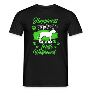 Irish Wolfhound rend Ireland Greyhound heureux - T-shirt homme - noir - Devant - AI Model Male 178 light (178cm)