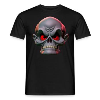 grumpy skull - Men's T-Shirt - black - Front - AI Model Male 178 light (178cm)