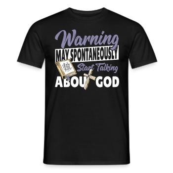 Peut spontanément commencer à parler de Dieu Pasteur - T-shirt homme - noir - Devant - AI Model Male 178 light (178cm)
