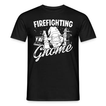 Pompier Pompier Gnome Pompier Brigade de pompiers - T-shirt homme - noir - Devant - AI Model Male 178 light (178cm)