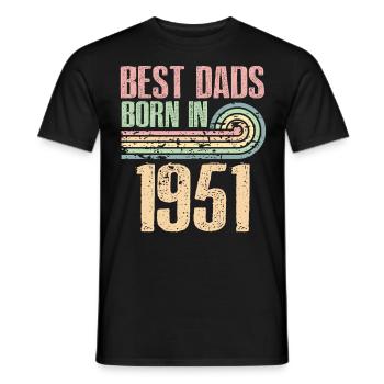 Die Besten Väter Sind 1951 Geboren, 72 Jahre Alt, - Männer T-Shirt - Schwarz - Vorne - AI Model Male 178 light (178cm)