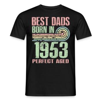 The best fathers were born in 1953, 70 years old, - Men's T-Shirt - black - Front - AI Model Male 178 light (178cm)