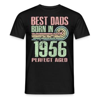 Die Besten Väter Sind 1956 Geboren, 67 Jahre Alt, - Männer T-Shirt - Schwarz - Vorne - AI Model Male 178 light (178cm)