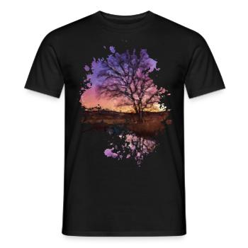Sonnenuntergang - Männer T-Shirt - Schwarz - Vorne - AI Model Male 178 light (178cm)