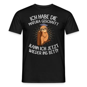 Maturant Matura geschafft kann ich jetzt ins Bett? - Männer T-Shirt - Schwarz - Vorne - AI Model Male 178 light (178cm)