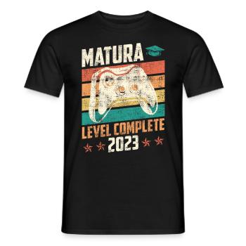 Matura Level complete Maturanten Gamer - Männer T-Shirt - Schwarz - Vorne - AI Model Male 178 light (178cm)