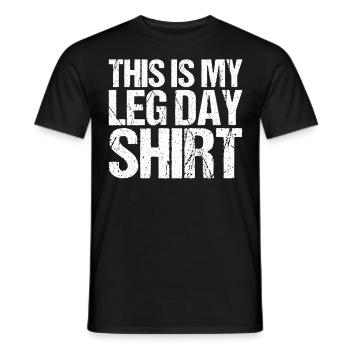 Funny Leg Day Apparel For Gym Lover - Men's T-Shirt - black - Front - AI Model Male 178 light (178cm)