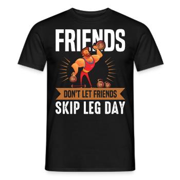 Drôle Ne laissez pas les amis sauter le jour des jambes pour les rats de gymnastique - T-shirt homme - noir - Devant - AI Model Male 178 light (178cm)