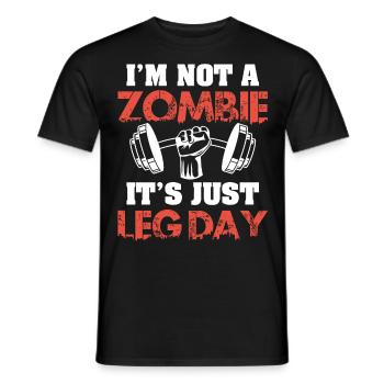 Je ne suis pas un jour de jambe drôle de zombie pour les culturistes - T-shirt homme - noir - Devant - AI Model Male 178 light (178cm)