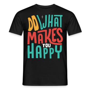 Faites ce qui vous rend heureux - T-shirt homme - noir - Devant - AI Model Male 178 light (178cm)