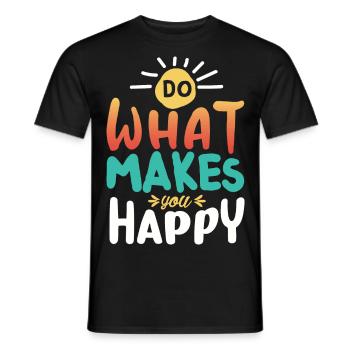 Faites ce qui vous rend heureux - T-shirt homme - noir - Devant - AI Model Male 178 light (178cm)