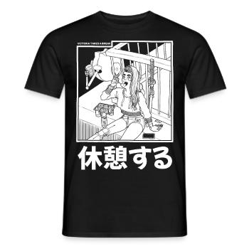 Victoria prend une pause - T-shirt homme - noir - Devant - AI Model Male 178 light (178cm)