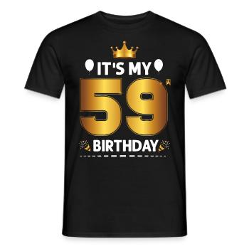 59th birthday 59 years Happy Birthday - Men's T-Shirt - black - Front - AI Model Male 178 light (178cm)