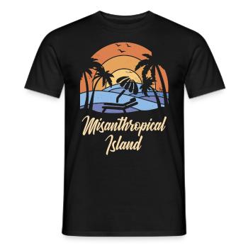 Lustiger Sarkasmus Urlaub MISANTHROPICAL ISLAND - Männer T-Shirt - Schwarz - Vorne - AI Model Male 178 light (178cm)
