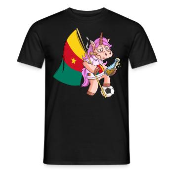 Party Einhorn Kamerun - Männer T-Shirt - Schwarz - Vorne - AI Model Male 178 light (178cm)