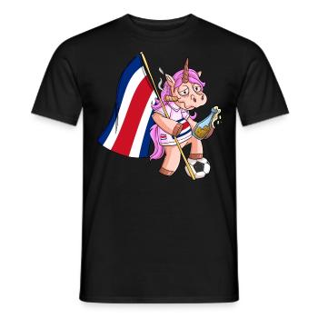 Costa Rica Party Einhorn - Männer T-Shirt - Schwarz - Vorne - AI Model Male 178 light (178cm)