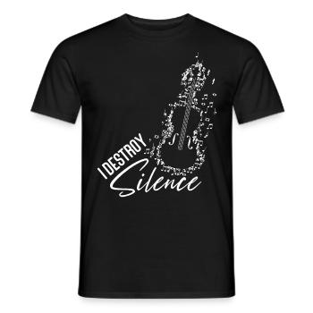 Violoniste de violon I Destroy Silence - T-shirt homme - noir - Devant - AI Model Male 178 light (178cm)