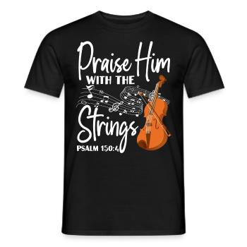 Violon Violoniste Bible Citation Foi - T-shirt homme - noir - Devant - AI Model Male 178 light (178cm)