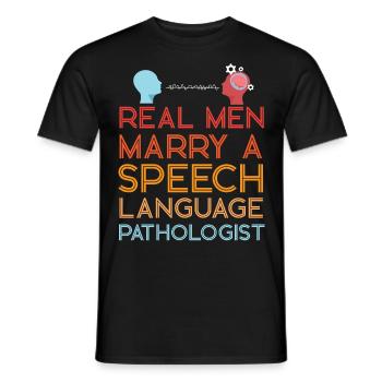 Speech Therapist Therapy Assistant - Men's T-Shirt - black - Front - AI Model Male 178 light (178cm)