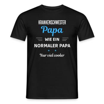 normaler Papa nur viel cooler Krankenschwester - Männer T-Shirt - Schwarz - Vorne - AI Model Male 178 light (178cm)