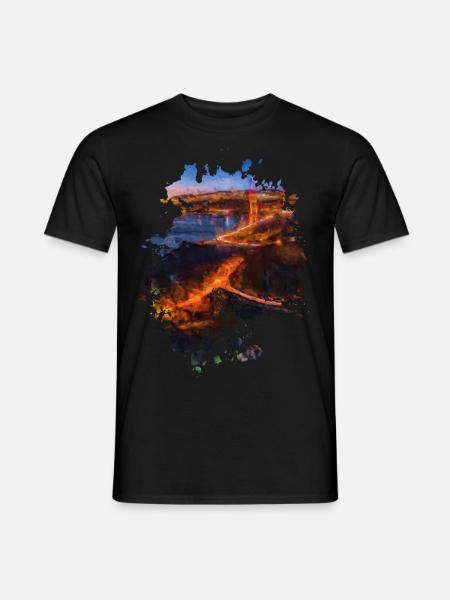 Stadt bei Nacht - Männer T-Shirt - Schwarz