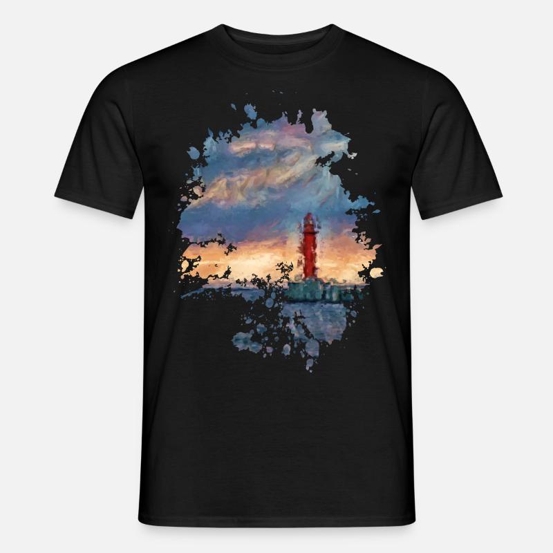 Leuchtturm - Männer T-Shirt - Schwarz